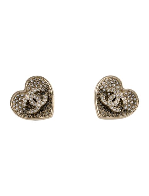 chanel heart earrings